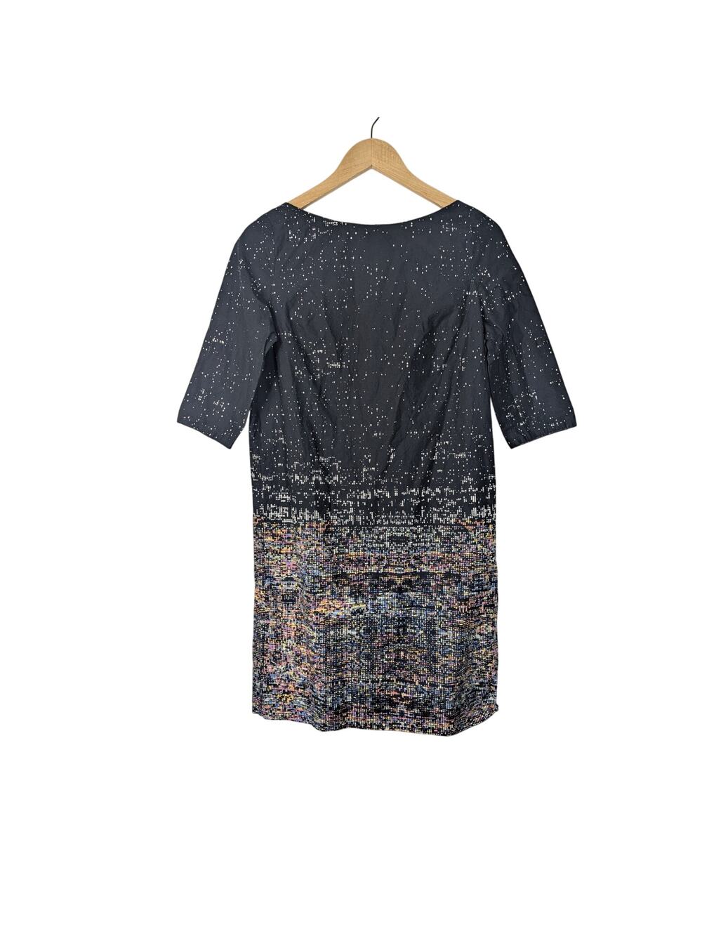 COS Cotton Pixel Printed Half Sleeve Mini Dress